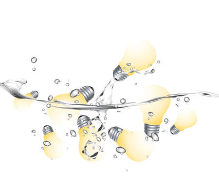 Light  incandescent lamp, Ideas and creativity concept Illustration . のイラスト素材