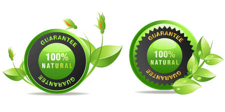 Environmet friendly label, fresh and pure natural products label.のイラスト素材