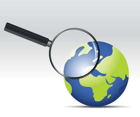 Abstract and Business Background with globe map and wavy lines.のイラスト素材