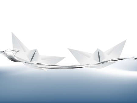   illustration of White Paper boat .のイラスト素材
