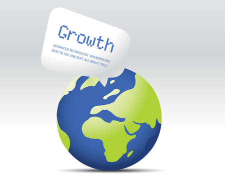 Abstract and Business Background with globe map and wavy lines.のイラスト素材