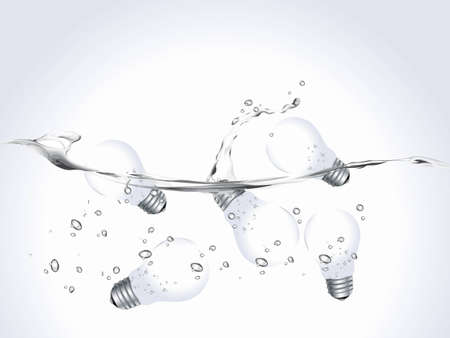 Light  incandescent lamp, Ideas and creativity concept Illustration . のイラスト素材