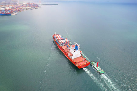 international cargo ship Container transport business international trade import export commerce logistics international trade concept and international transport using seafaringの写真素材