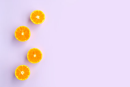Natural Vitamin C oranges. Healthy fruit on a white backgroundの写真素材