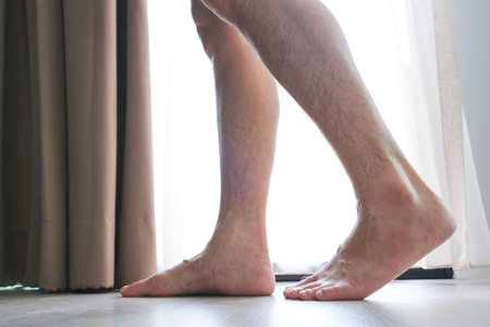 Leg of woman is on the ground. She is about to walk exercise  Health and Relaxation Conceptsの写真素材