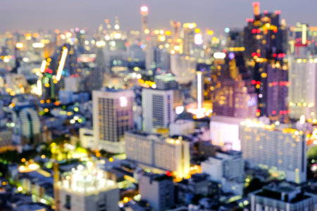 Colorful lights from the capital and City light blur bokeh background.の写真素材