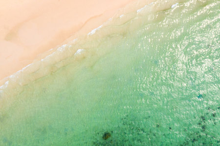 Aerial view photo  sea water and beach of  island southeast .の写真素材