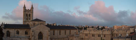 Jerusalem, St. Georges Anglican Cathedral in the early morning. Panorama view.の写真素材