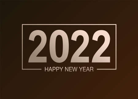 Happy New Year 2022 text design. Background illustration.