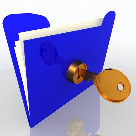 key lock documents, foldersの写真素材