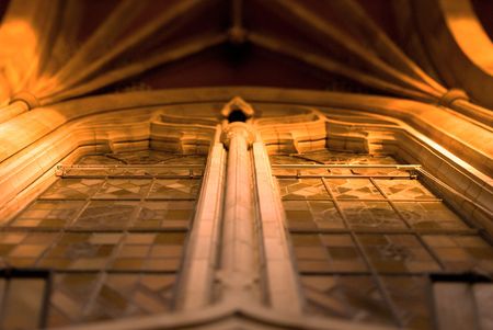 a window of a cathedral with stain glassのeditorial素材