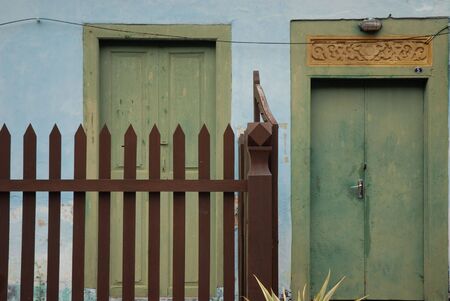 Chinese Doorway in Melaka, Malysiaの写真素材