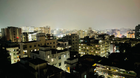 Night at beautiful city Chittagongの写真素材