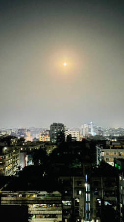 Night at beautiful city Chittagongの写真素材