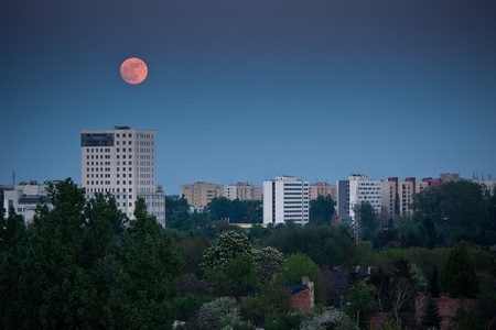 Moon and city