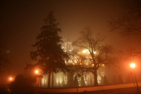 Night scene in Wilanowの写真素材
