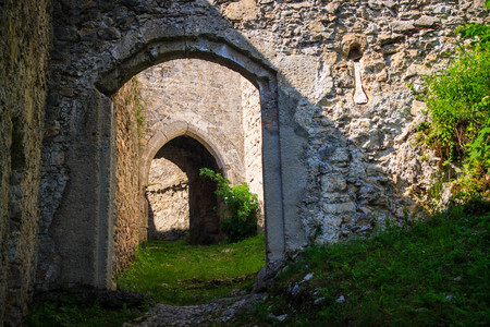 Medival castle entry gate roadの写真素材