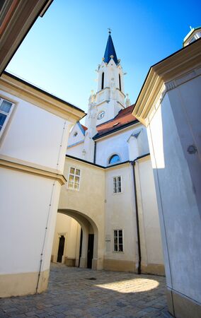 Viena church against blue skyの写真素材