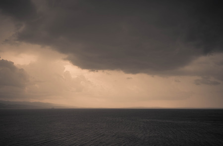Stormy sky over mediterranean sea in Croatia, Europeの写真素材