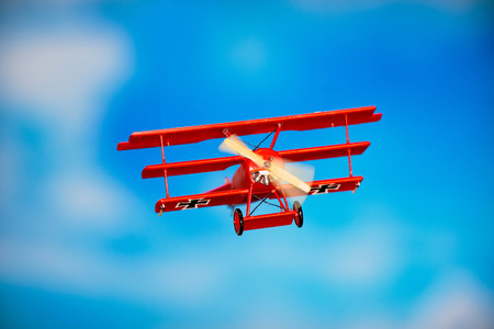 Famous Red Baron, Fokker Dr. I airplane plastik model kit hand madeの写真素材