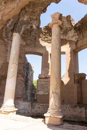 Hadrian's Villa, the Roman Emperor's 'Villa', erected in 118 and 138 AD on 150 acres. It was built by Rome's greatest builder, who was inspired by the Greeks and artists of all kind. Publius Aelius Hadrianus built "Villa of Hadrian" Tivoli, outside of Romの写真素材
