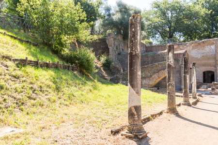 Hadrian's Villa, the Roman Emperor's 'Villa', erected in 118 and 138 AD on 150 acres. It was built by Rome's greatest builder, who was inspired by the Greeks and artists of all kind. Publius Aelius Hadrianus built "Villa of Hadrian" Tivoli, outside of Romの写真素材