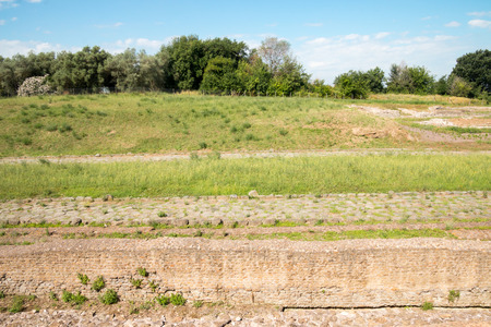 Hadrian's Villa, the Roman Emperor's 'Villa', erected in 118 and 138 AD on 150 acres. It was built by Rome's greatest builder, who was inspired by the Greeks and artists of all kind. Publius Aelius Hadrianus built "Villa of Hadrian" Tivoli, outside of Romの写真素材