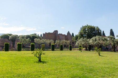 Hadrian's Villa, the Roman Emperor's 'Villa', erected in 118 and 138 AD on 150 acres. It was built by Rome's greatest builder, who was inspired by the Greeks and artists of all kind. Publius Aelius Hadrianus built "Villa of Hadrian" Tivoli, outside of Romの写真素材