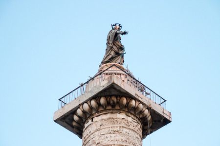 Column of Marcus Aurelius, Rome, Italyの写真素材