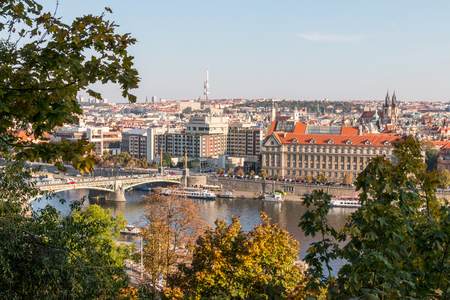 View over Prague, Czech Republic from the parkの写真素材