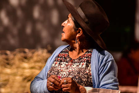 Typical native woman from the Souht American Puna. Argentina.