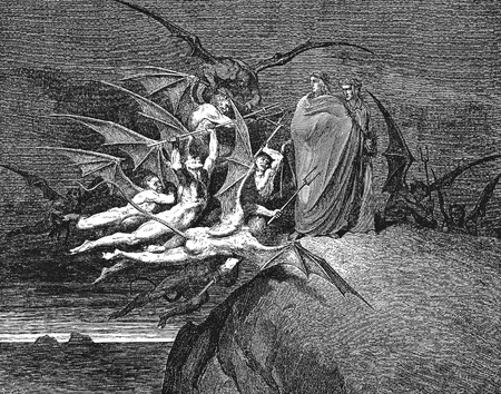 Be none of you outrageous-Picture is from the Vision of hell by Dante Alighieri, popular edition,...