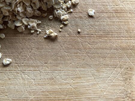 Laurel And Spices Top View. Mediterranean Wooden Food Table. Copyspace Vegetable Table.の写真素材
