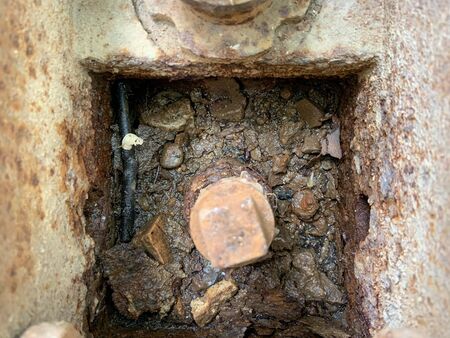 An Urban Watterpipe Fractured Closeupの写真素材