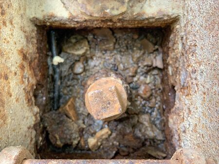 An Urban Watterpipe Fractured Closeupの写真素材