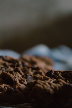 Homemade cookies fresh from the oven. View of fresh and handmade cookies.の写真素材