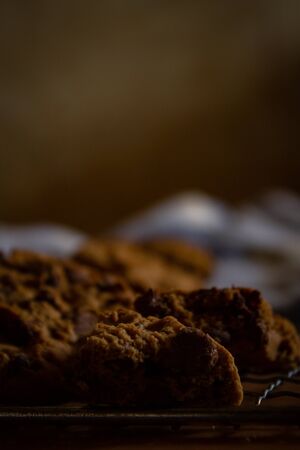 Homemade cookies fresh from the oven. View of fresh and handmade cookies.の写真素材