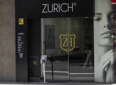 Palma de Mallorca, Spain September 11, 2019: Zurich insurance group office in the city of Palma de Mallorca.のeditorial素材