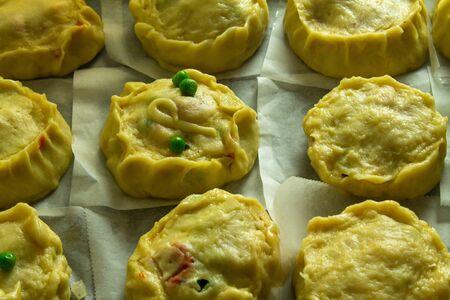 Majorcan empanadas, typical Mallorcan food made in a typical Easter way. Mediterranean food.
