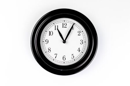 antique clock on white sound, concept of time passing with a vintage clock