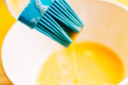 Egg white food brush, pastry concept and painting with egg white.の写真素材