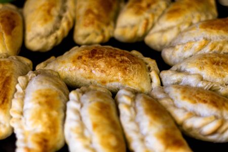 homemade "empanadas Argentinas", typical Argentinean food. Concept of home cooking .の写真素材