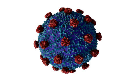 A Covid virus in 3d rendering or 3d illustration as a concept of the pandemic floating in the air....