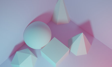 Minimal scene with podium and abstract background. Geometric shape. 3D illustration. 3d render.