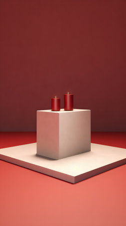 product podium stand with christmas theme background. AI Generatedの素材