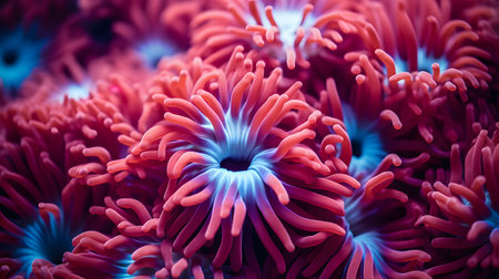 anemone actinia texture underwater reef sea coral. AI generatedの素材