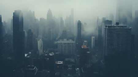 Illustration of a vibrant cityscape at nightの素材