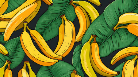 Tropical fruits. Retro style food poster.の素材