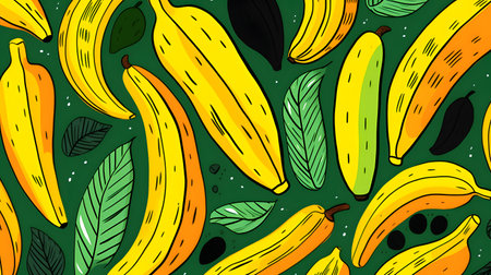 Tropical fruits. Retro style food poster.の素材