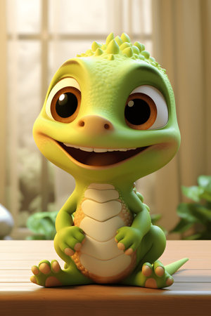 Cute adorable baby dinosaur, fantasy style of children.の素材